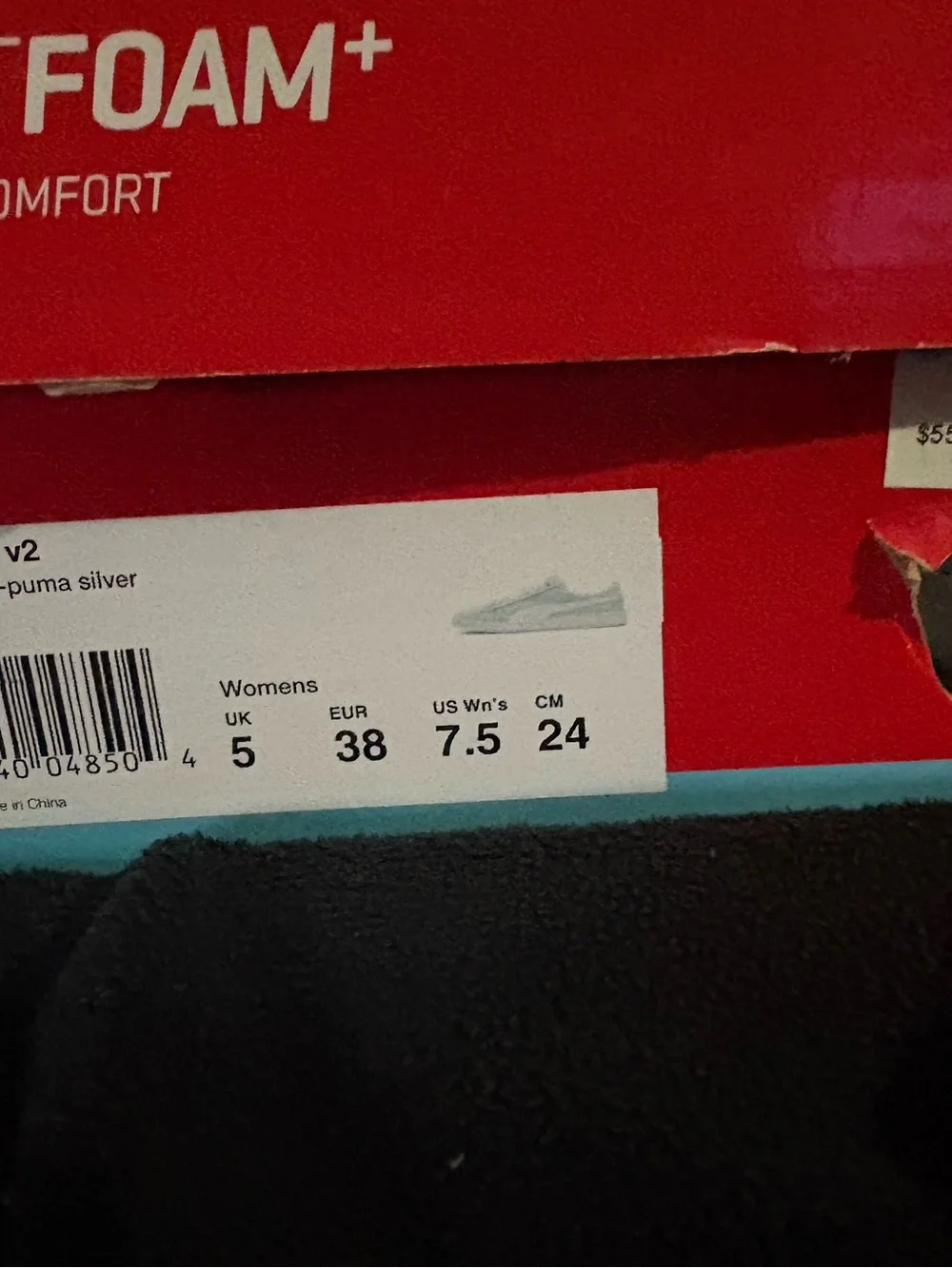 Puma Silver Women's Slip-On Sneaker Box